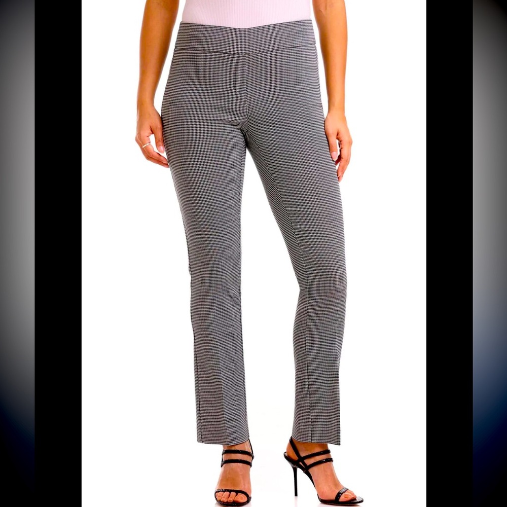 Houndstooth Boot Cut Pants - Gray